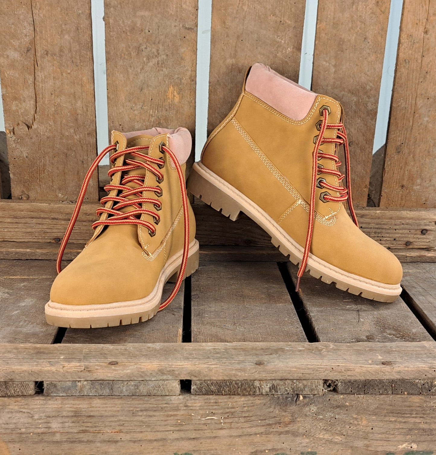 Dames Winterschoen Yvette Light Brown & Pink