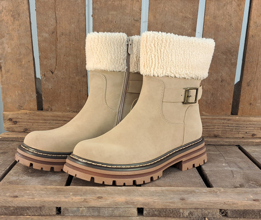 Dames Winterlaars Conquest Beige Teddy