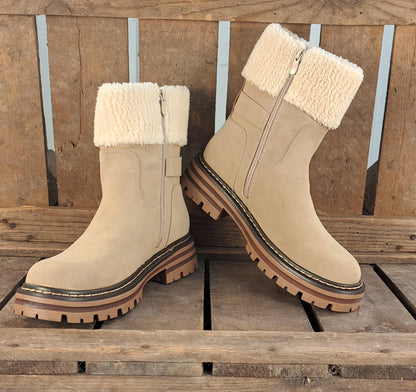 Dames Winterlaars Conquest Beige Teddy