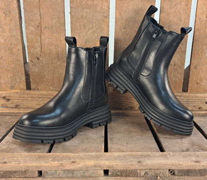 Dames Winterlaars Chelseaboot Black Teddy