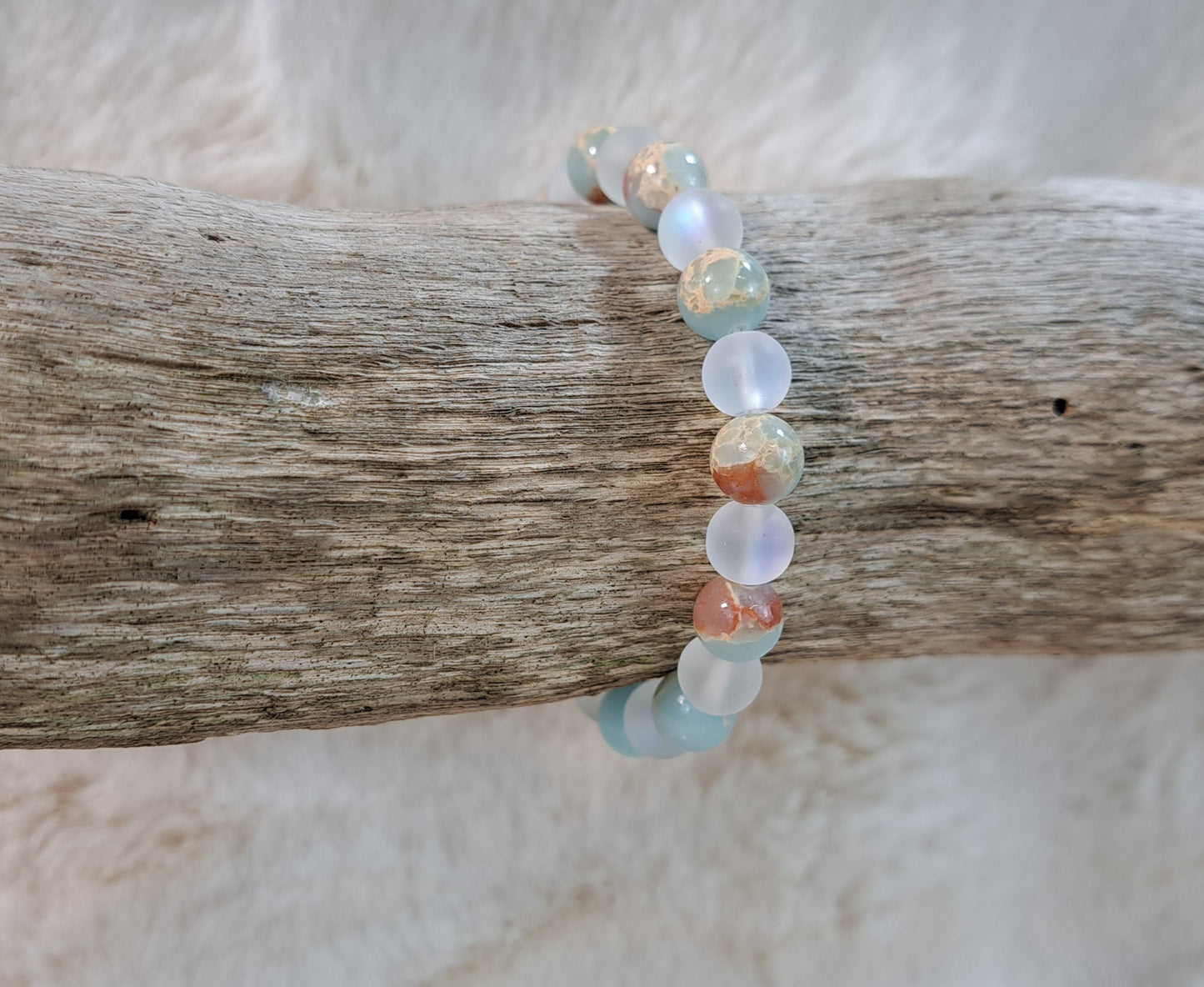 Edelsteenarmband Amazoniet - Glas 8mm