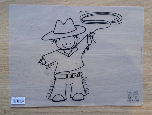 Rube & Rutje Cowboy Inkleurbare Placemate