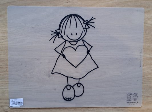Rube & Rutje Hart Inkleurbare Placemate