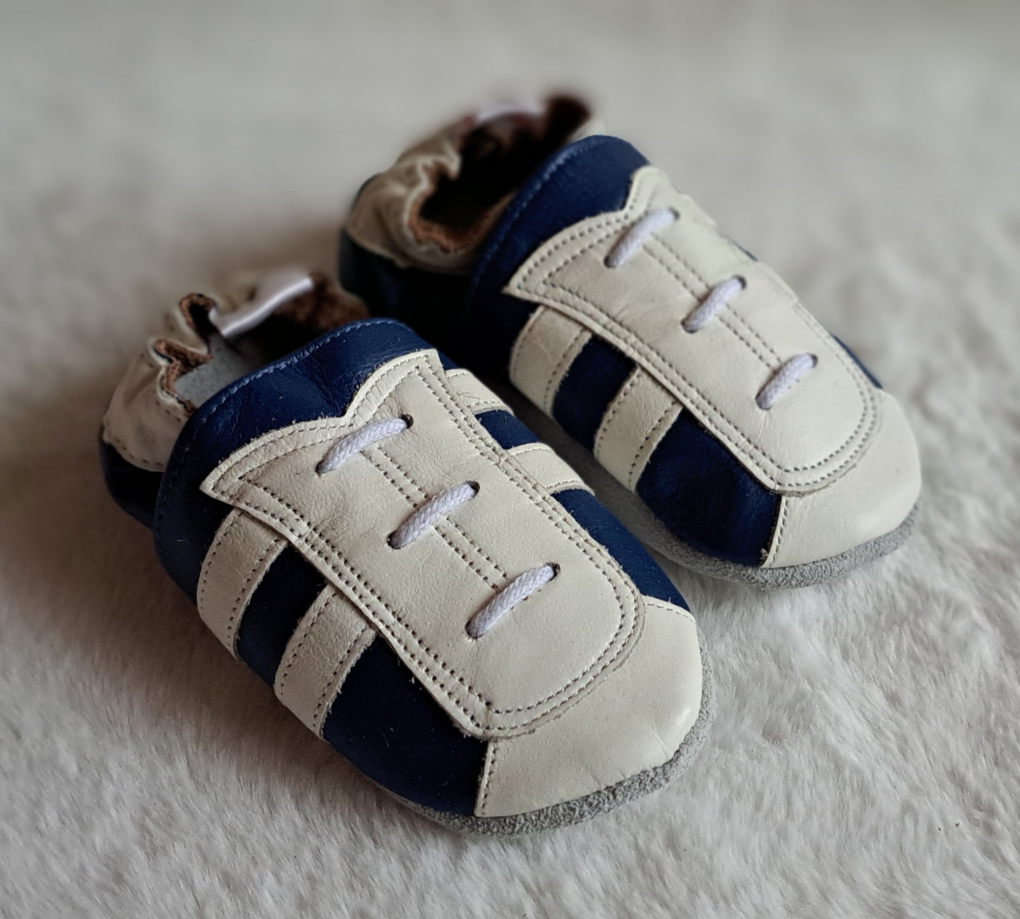 BabyStep Babyslofjes White Stripe