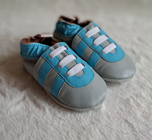 BabySteps Babyslofjes Gray Blue Stripe
